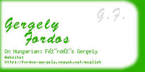 gergely fordos business card